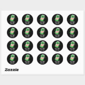 Sticker Rond Fizzy Come Fizzy Go Funny Soda Pop Pun Dark BG (Feuille)