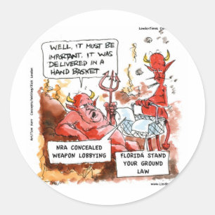 Sticker Rond Fl Stoppez Votre Droit Fondamental En Enfer Drôle 