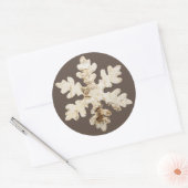Sticker Rond Flacon de neige de Birchwood d'hiver rustique brun (Enveloppe)