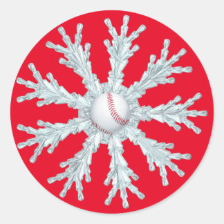 Sticker Rond Flacon de neige de Noël du baseball