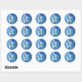 Sticker Rond Flacon de parfum Blue Sparkle Star Glam (Feuille)