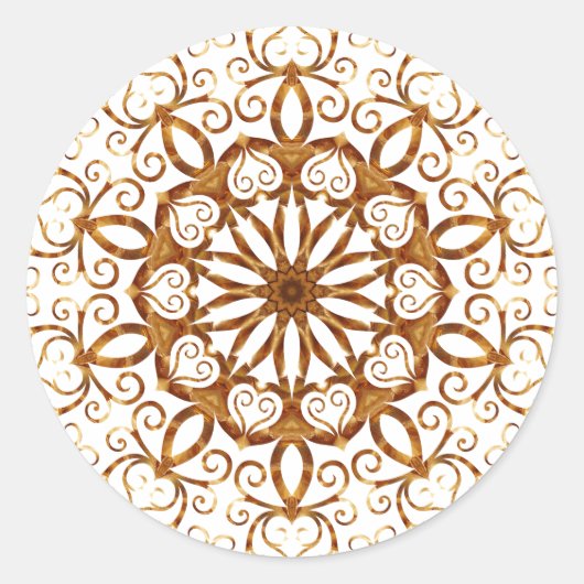 Sticker Rond Flacon d'or en blanc (Devant)