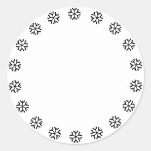 Sticker Rond Flacon noir blanc mignon à la frontière blanc Noël