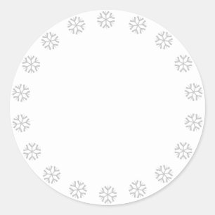 Sticker Rond Flacons de neige de Noël blanc gris blanc blanc