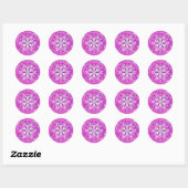 Sticker Rond Flacons de neige Magenta (Feuille)