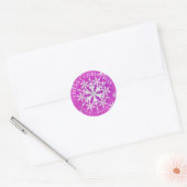 Sticker Rond Flacons de neige Magenta (Enveloppe)