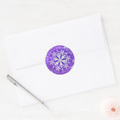 Sticker Rond Flacons de neige violet blanc (Enveloppe)