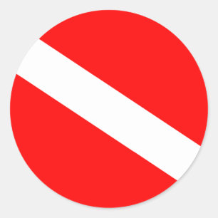 Sticker Rond Flag de Diver Down