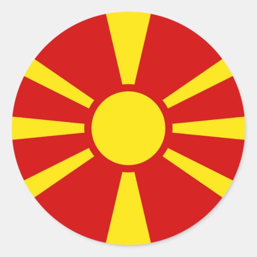 Sticker Rond Flag de Macedonia (Devant)