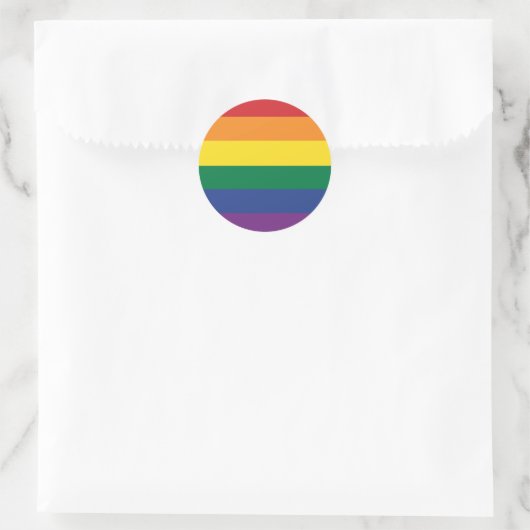 Sticker Rond Flag de Rainbow (Sac)