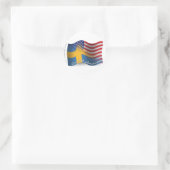 Sticker Rond Flag de Swedish-American (Sac)