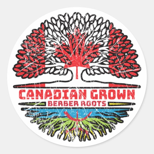 Sticker Rond Flag des Trois Canadiens du Canada (Devant)