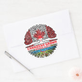 Sticker Rond Flag des Trois Canadiens du Canada (Enveloppe)