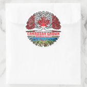 Sticker Rond Flag des Trois Canadiens du Canada (Sac)