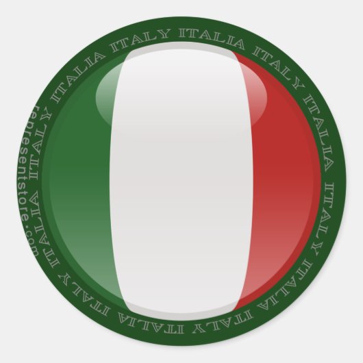 Sticker Rond Flag d'Italy (Devant)