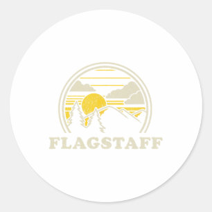 Sticker Rond Flagstaff Arizona Az T Shirt Vintage Randonnée Mon