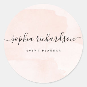 Sticker Rond Flair minimaliste Couleur d'eau et script