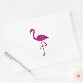Sticker Rond Flamant brillant flamant rose parties scintillant (Enveloppe)