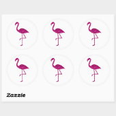 Sticker Rond Flamant brillant flamant rose parties scintillant (Feuille)