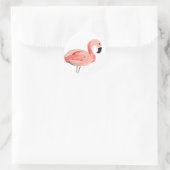 Sticker Rond Flamant rose (Sac)