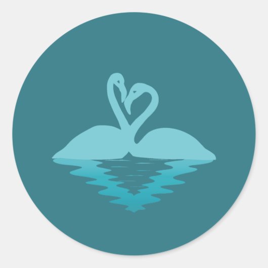 Sticker Rond Flamant rose (Devant)