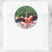 Sticker rond Flamant rose (Sac)