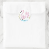 Sticker Rond Flamant rose #13 (Sac)