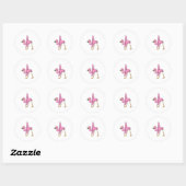 Sticker Rond Flamant rose à Yoga Exercice d'étirement (Feuille)