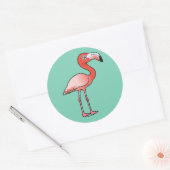 Sticker Rond Flamant rose américain Birdorable (Enveloppe)