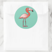 Sticker Rond Flamant rose américain Birdorable (Sac)
