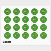 Sticker Rond Flamant rose Animal Green St Patrick’s Day (Feuille)
