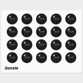 Sticker Rond Flamant rose Aruba (Feuille)
