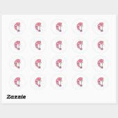 Sticker Rond Flamant rose avec chaussures (Feuille)