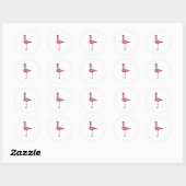 Sticker Rond Flamant rose avec muffin (Feuille)