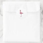Sticker Rond Flamant rose avec muffin (Sac)