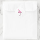 Sticker Rond Flamant rose avec talons hauts (Sac)