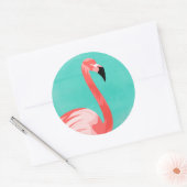 Sticker Rond Flamant rose Bird (Enveloppe)