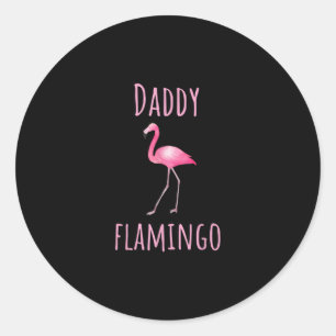 Sticker Rond Flamant rose Cadeaux Papa Flamant rose Été Oiseau