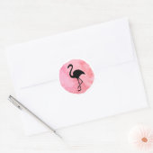 Sticker Rond Flamant Rose Clair (Enveloppe)