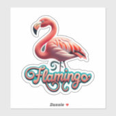 Sticker rond Flamant rose classique (Feuille)