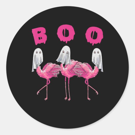 Sticker Rond Flamant rose | Costume Halloween Flamant rose Fant (Devant)
