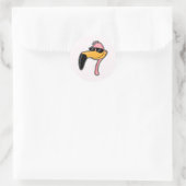 Sticker Rond Flamant rose d'ajustement (Sac)
