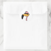 Sticker Rond Flamant rose d'ajustement (Sac)