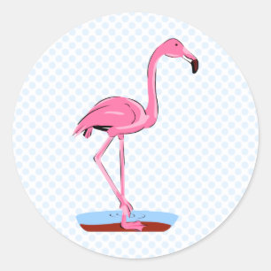 Sticker Rond Flamant rose de Fanny