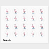 Sticker Rond Flamant rose de foi (Feuille)