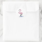 Sticker Rond Flamant rose de foi (Sac)