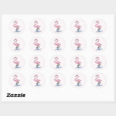 Sticker Rond Flamant rose de foi (Feuille)