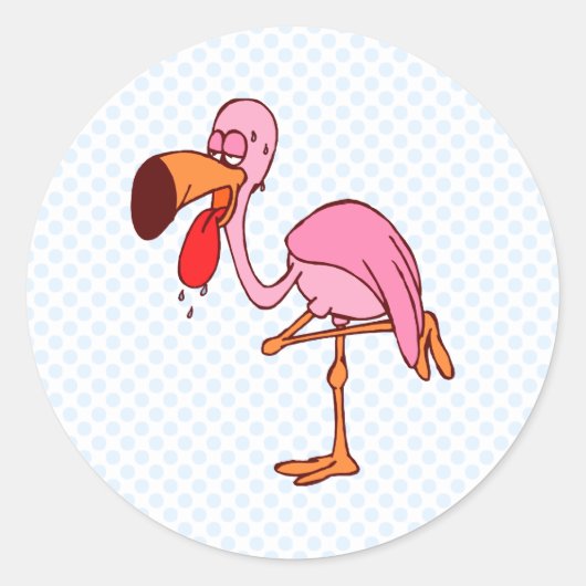 Sticker Rond Flamant rose de remplissage (Devant)
