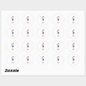 Sticker Rond Flamant rose en coiffeur avec ciseaux (Feuille)