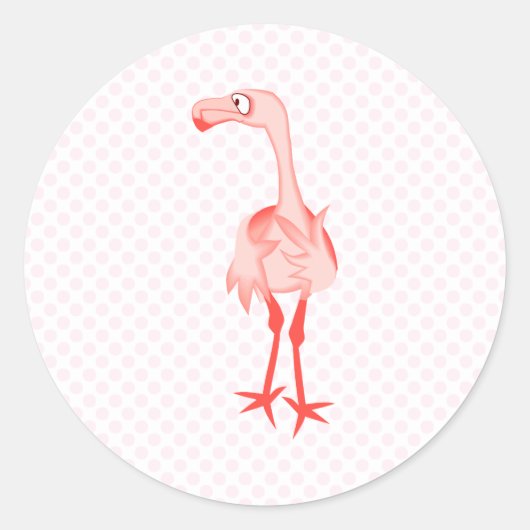 Sticker Rond Flamant rose Fabiola (Devant)